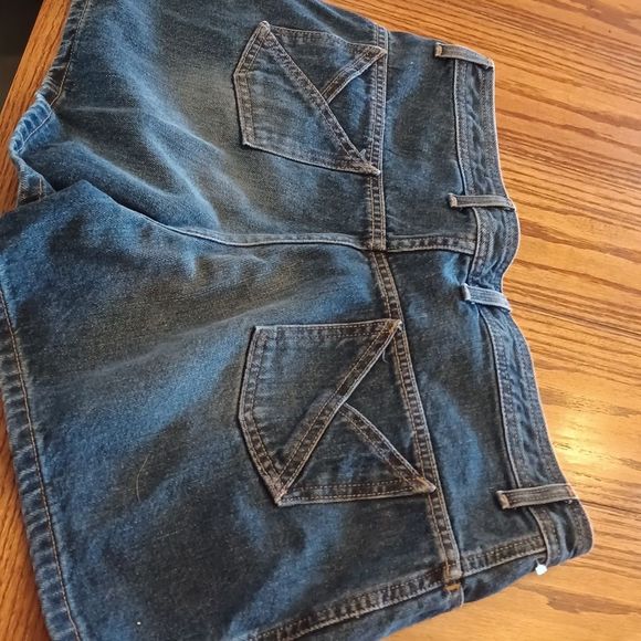 Vintage OLD NAVY BLUE JEANS Shorts Size 12- Made Mexico- Tulip Poket - Picture 8 of 14